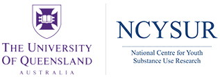 Logos of The University of Queensland Australia, and National Centre for Your Substance Use Research