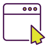 An icon of a mouse cursor on a screen