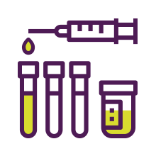 Icon of some test tubes and a syringe