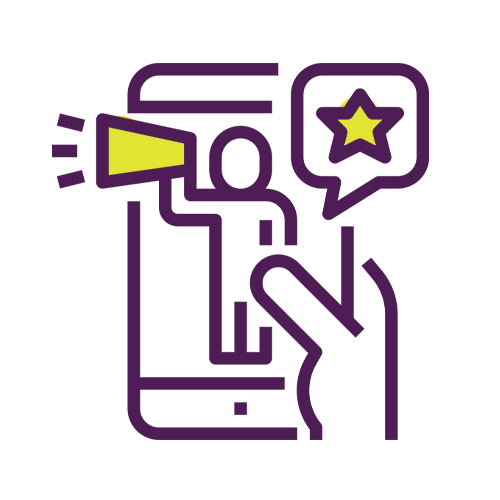 Artwork of someone using social media on their phone