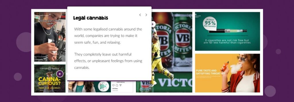 An image from a learning module about misleading ads.